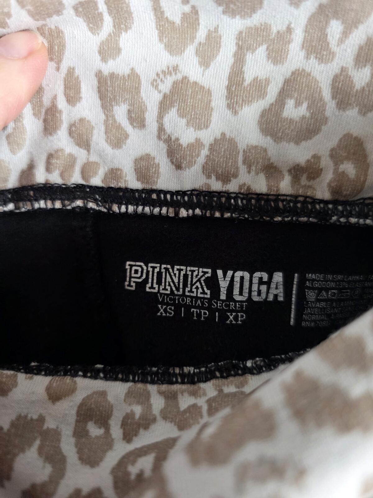 Victorias Secret PINK CHEETAH LEOPARD Capri FOLDOVER Yoga Pants Vintage XS
