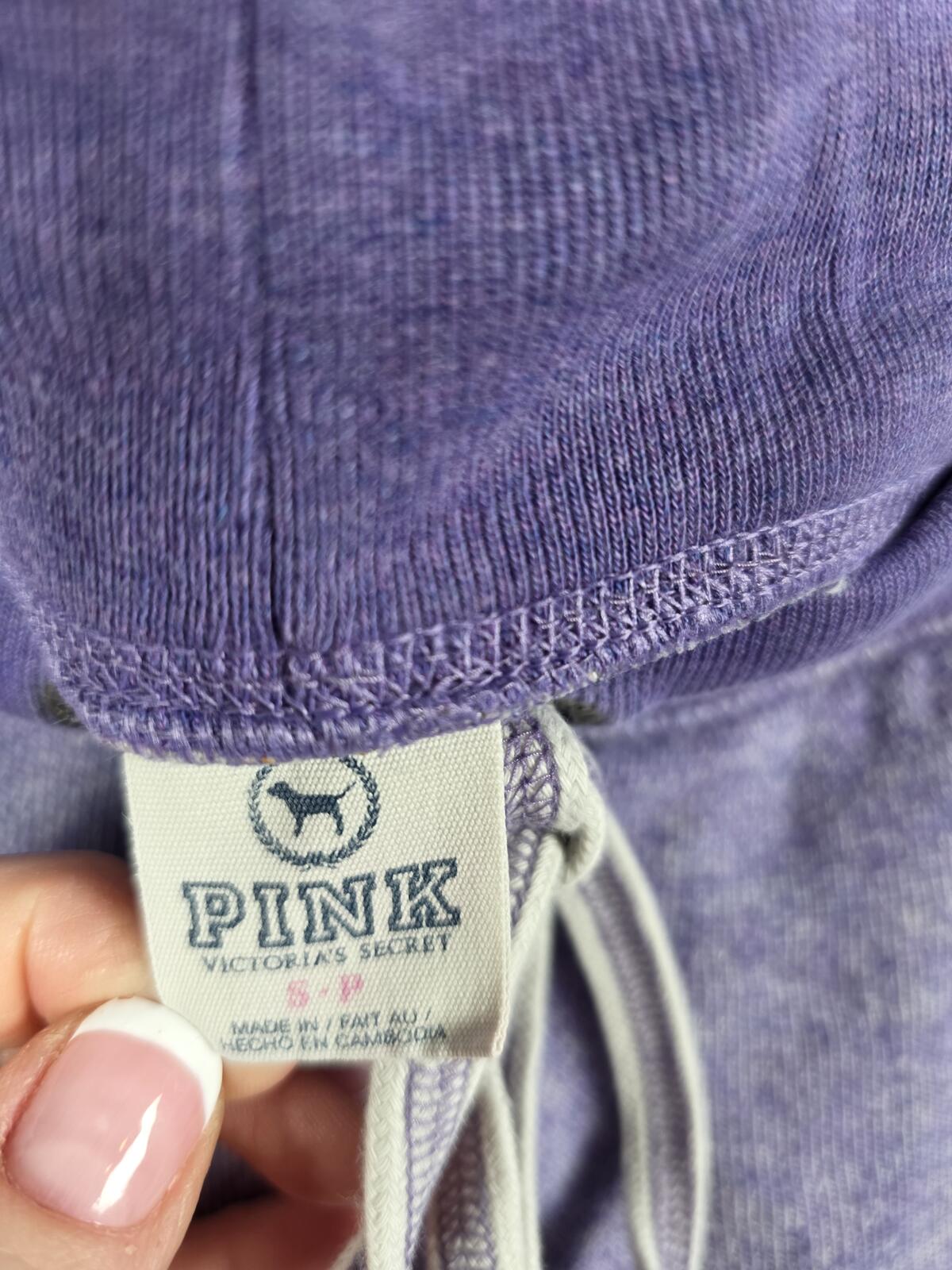 Victorias Secret Pink Vintage Purple Sweats Hoodie Jacket 86 LOVE Set MEDIUM SM