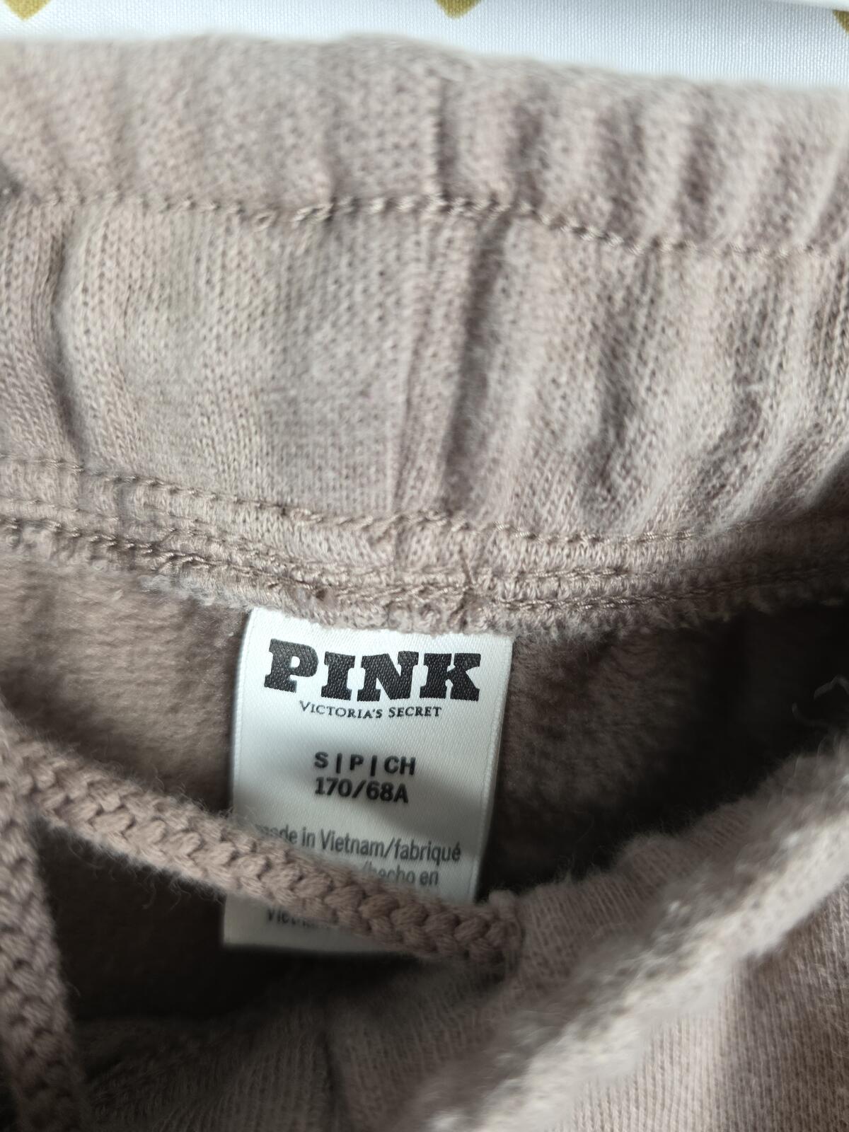 Victorias Secret Pink Brown Hoodie Sweater and Sweats SET 2pc Outfit SMALL MED