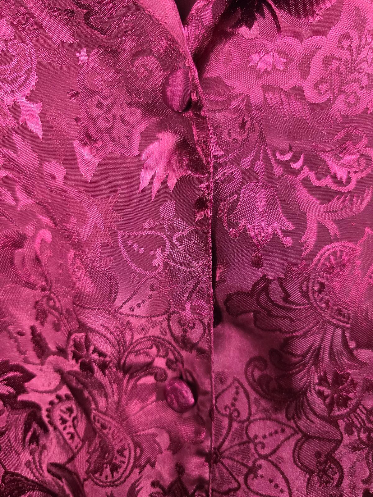 Victorias Secret Gold Label Button Down Maroon Satin Sleep Shirt nightgown Pj SM