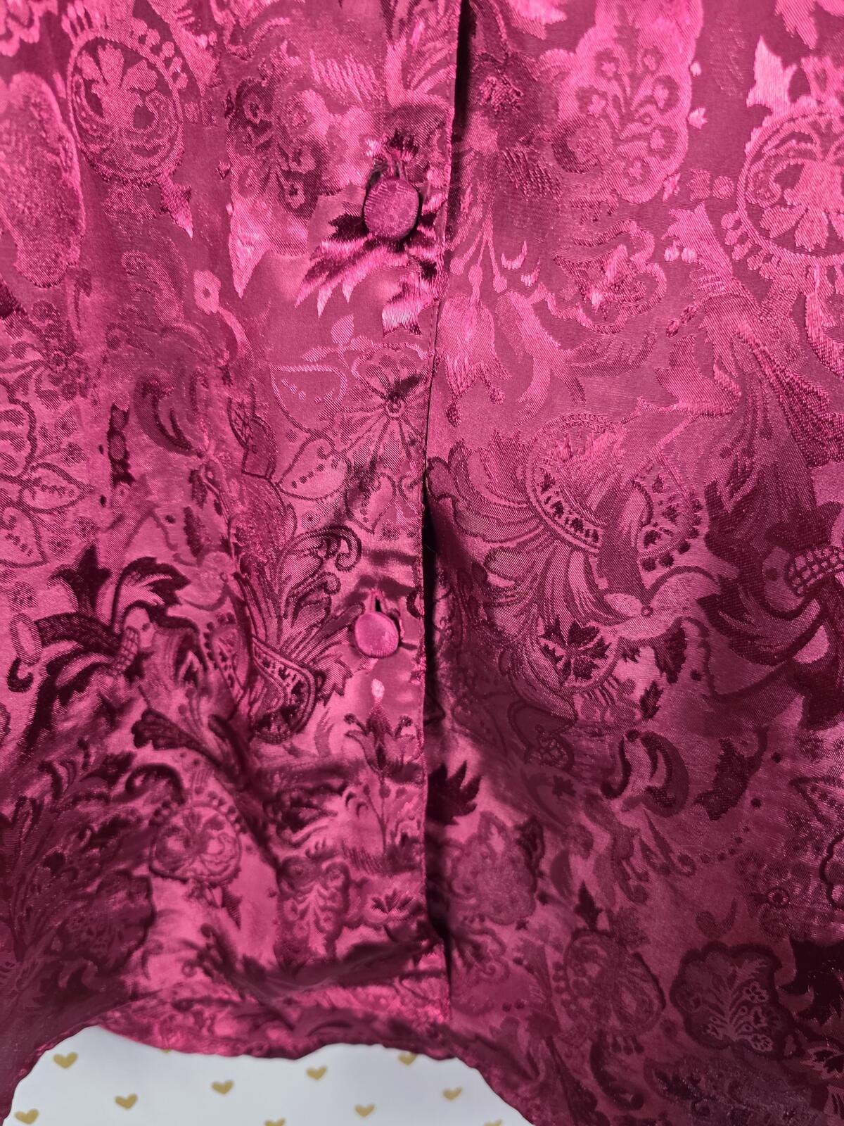 Victorias Secret Gold Label Button Down Maroon Satin Sleep Shirt nightgown Pj SM
