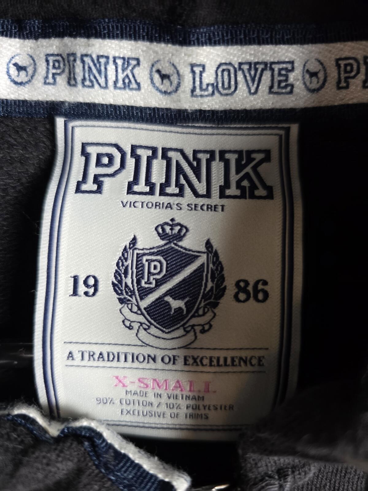 Victorias Secret Pink FULL ZIP Heart Sunshine Logo Vintage y2k XS