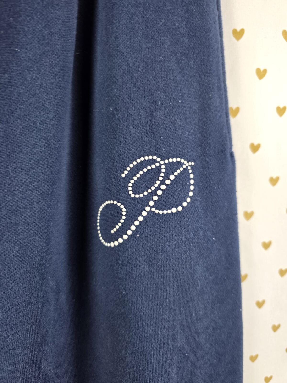 Victorias Secret PINK Pearl Dog Heart Campus Joggers Sweatpants Blue XL