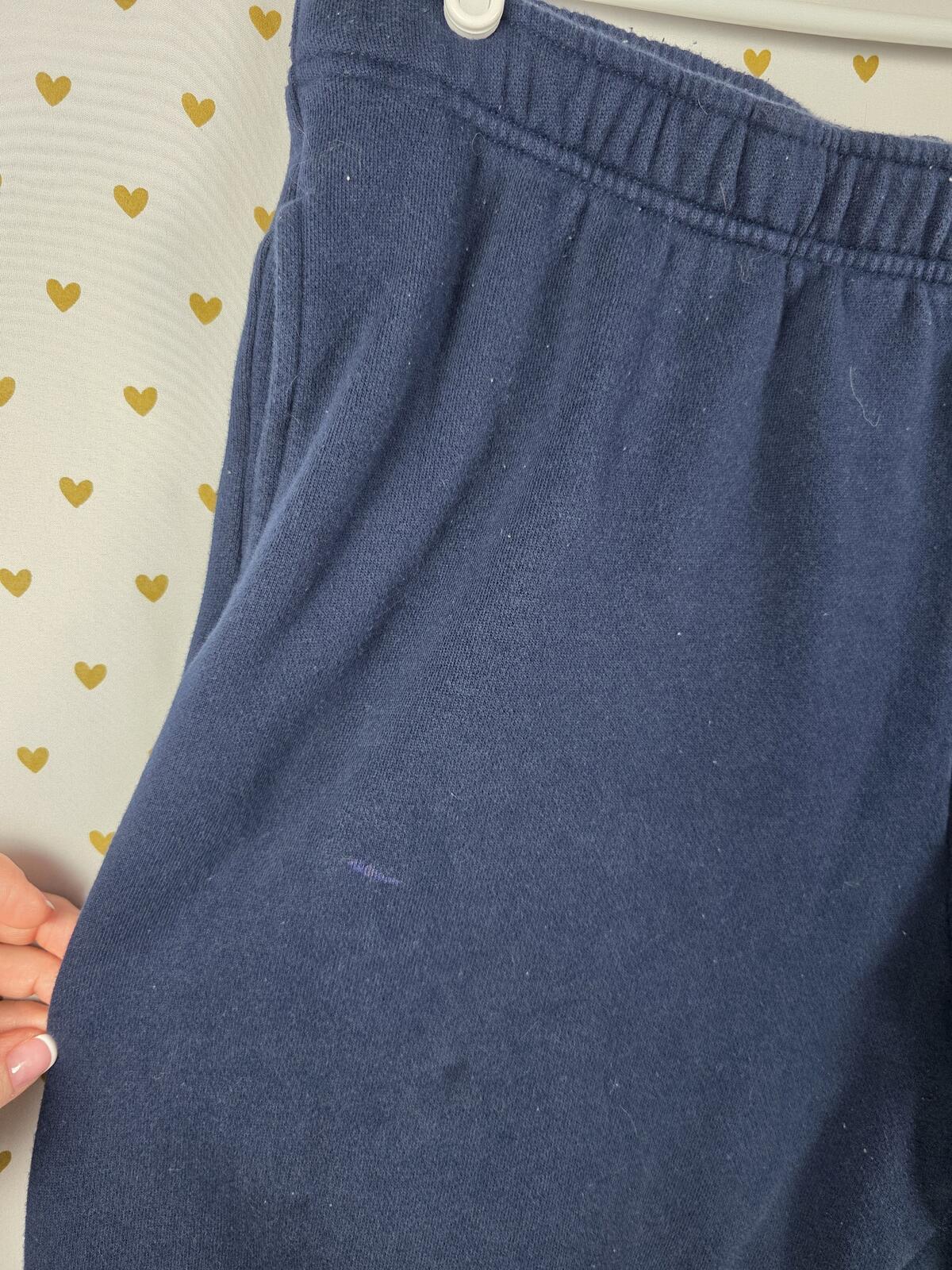 Victorias Secret PINK Pearl Dog Heart Campus Joggers Sweatpants Blue XL