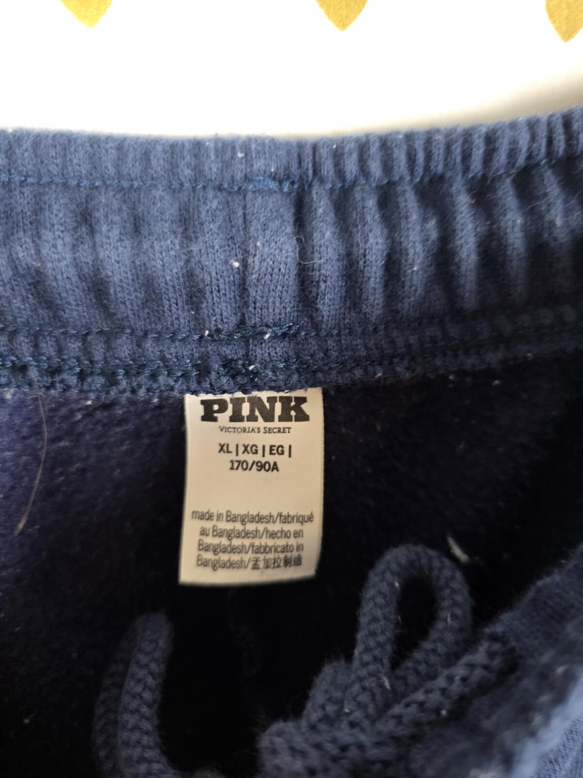 Victorias Secret PINK Pearl Dog Heart Campus Joggers Sweatpants Blue XL