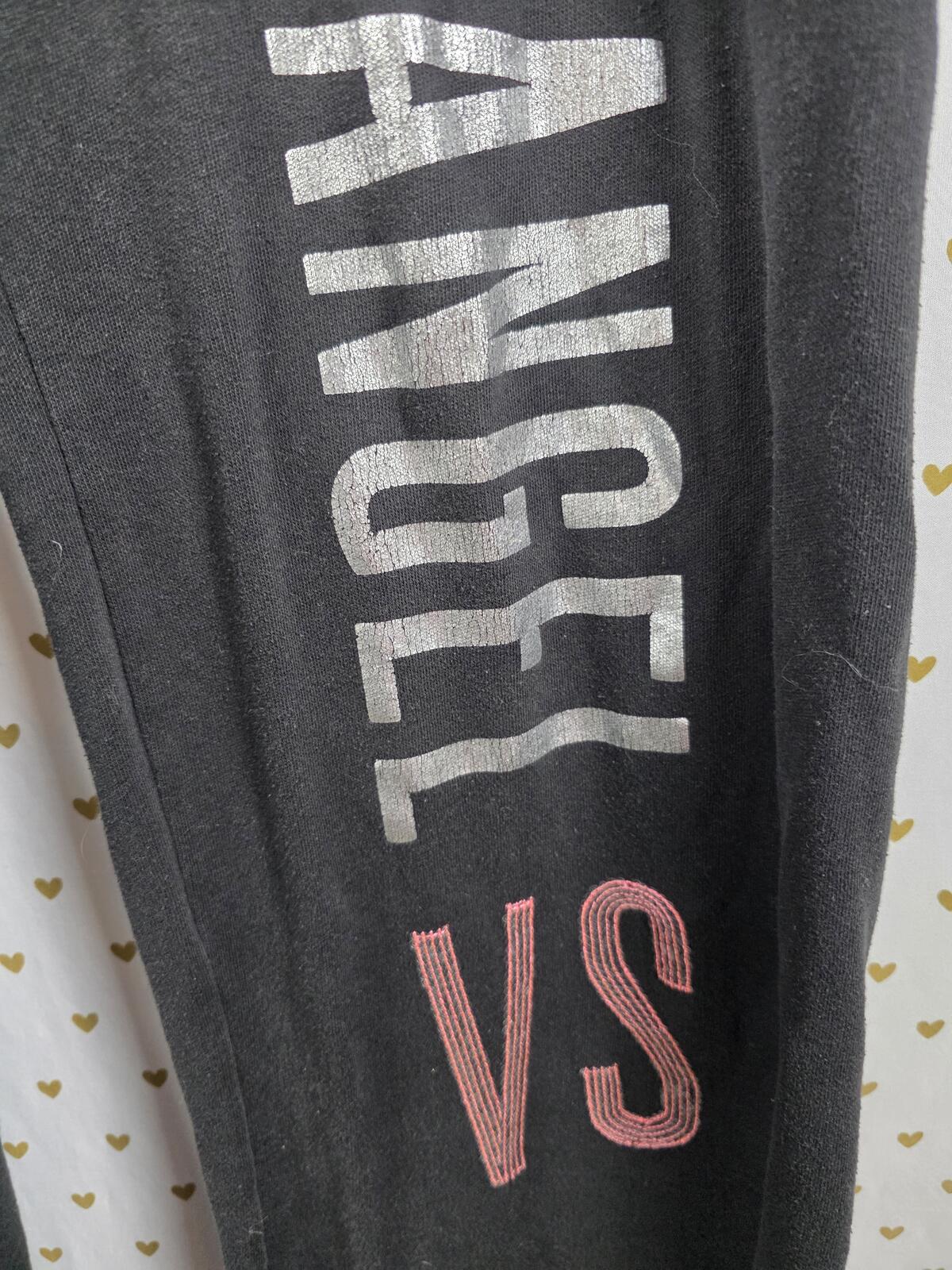 Victorias Secret LOVE ANGEL VS Bling Sweats Sweatpants MEDIUM Flare Black