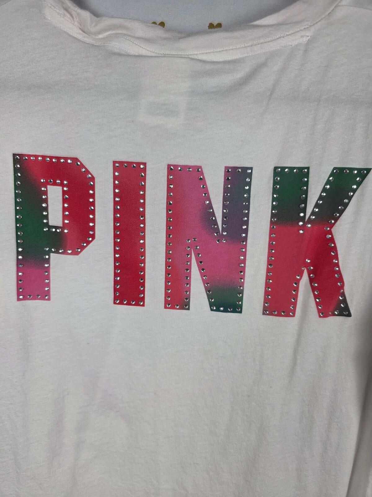 Victorias Secret PINK BLING Studded TEe Shirt & NWT Leggings Yoga Pants SET SM M
