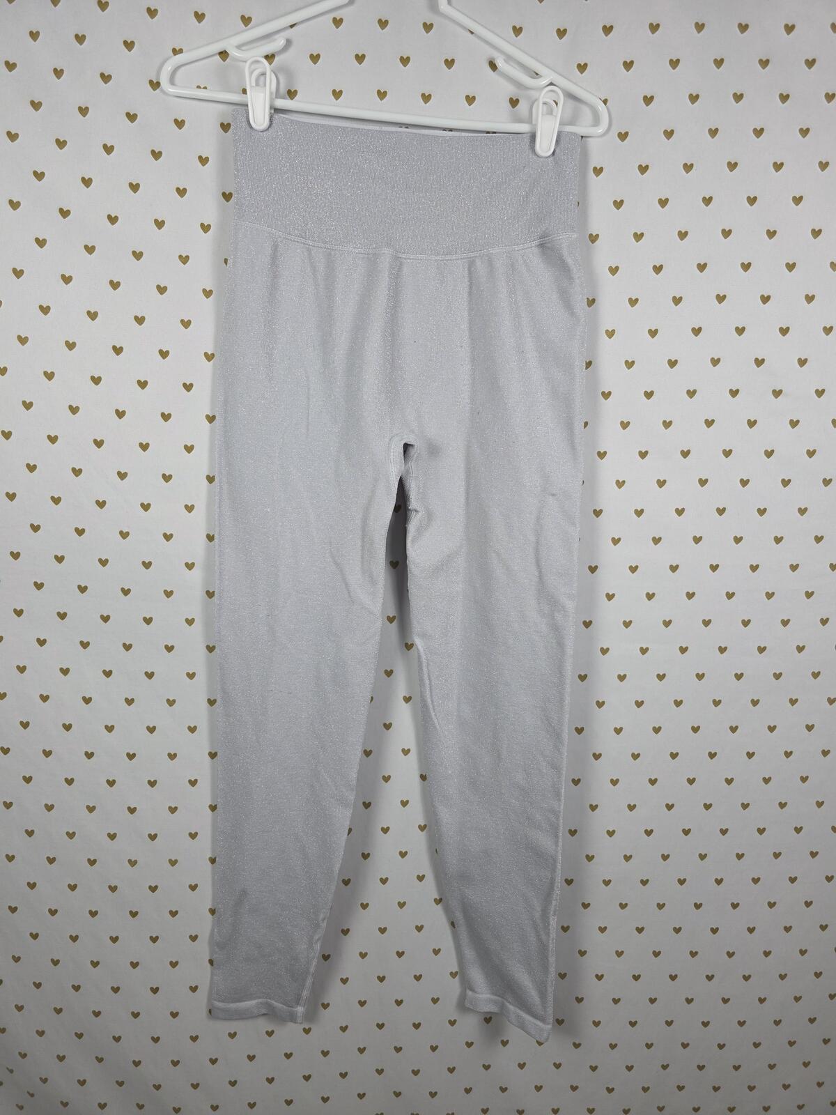 Victorias Secret PINK SHIMMER Leggings Glitter Thread Yoga Pants LARGE