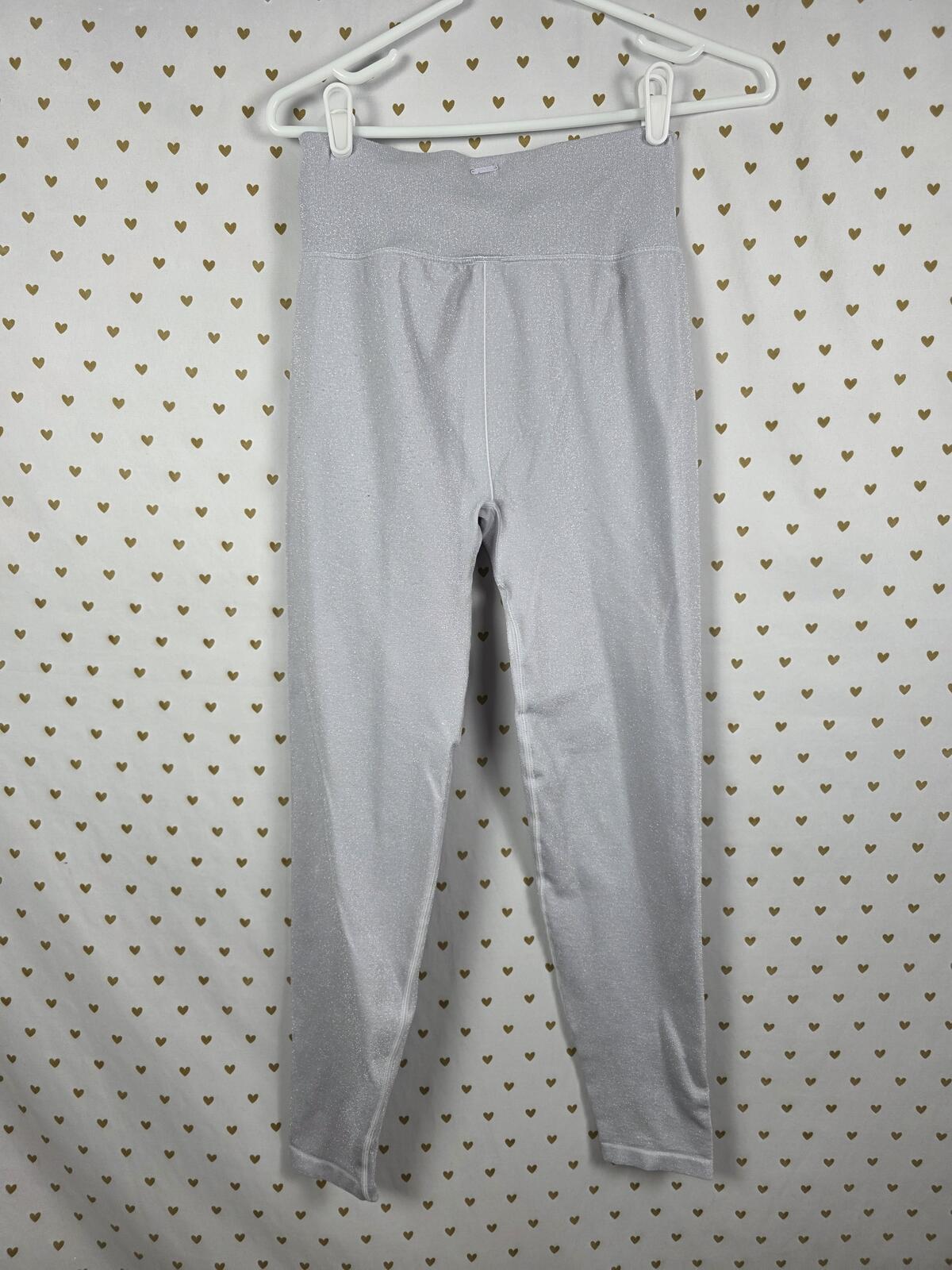 Victorias Secret PINK SHIMMER Leggings Glitter Thread Yoga Pants LARGE
