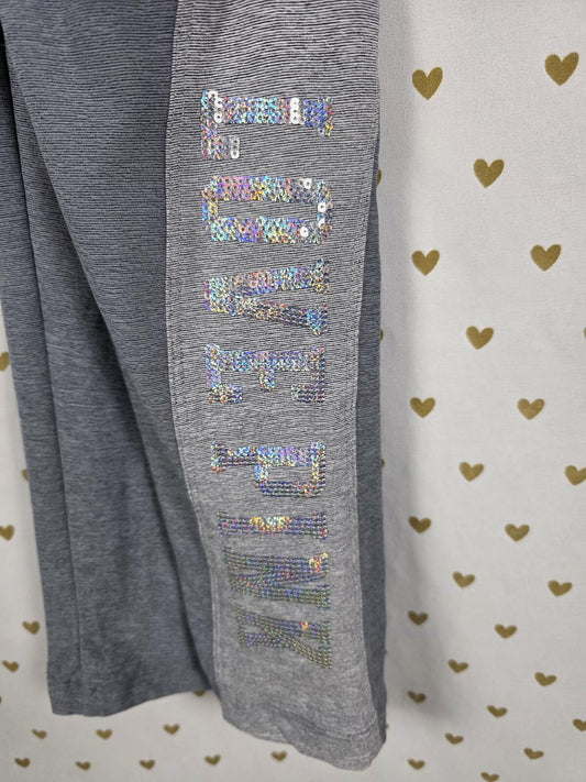 Victorias Secret PINK BLING Yoga Pants Logo Sequined Leggings SMALL