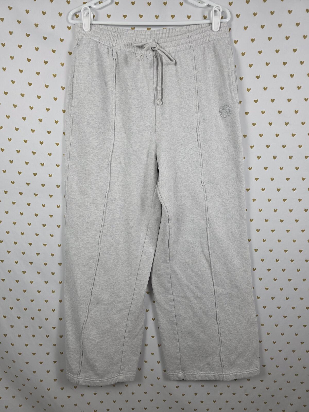 Victorias Secret PINK Flare Grey Pleated Sweats Sweatpants Large