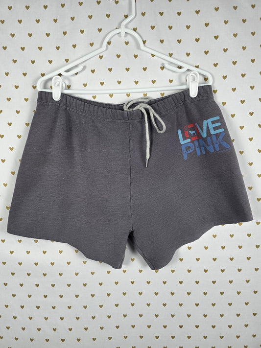 Victorias Secret LOVE PINK Grey Lifeguard Sweat Shorts VINTAGE Sweats Medium
