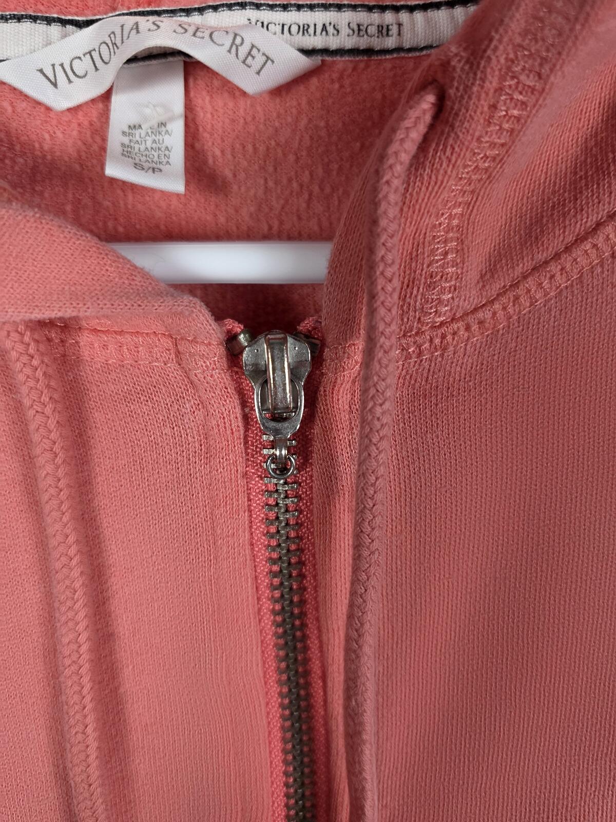 Victorias Secret Full zip V Logo Hoodie Jacket SMALL
