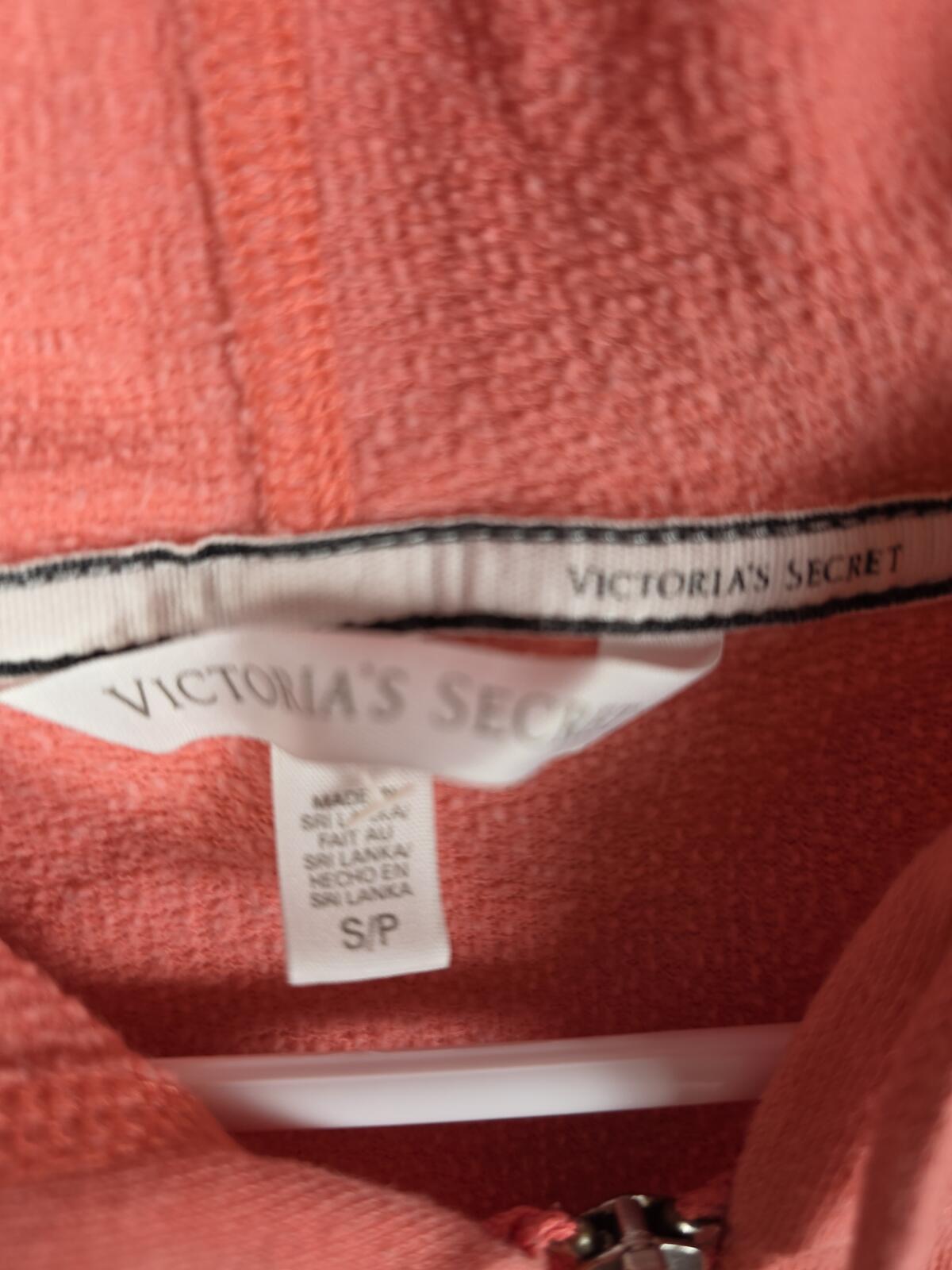 Victorias Secret Full zip V Logo Hoodie Jacket SMALL