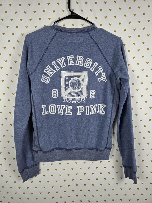 Victorias Secret Pink Vintage y2K UNIVERSITY 86 Crew Sweater SMALL