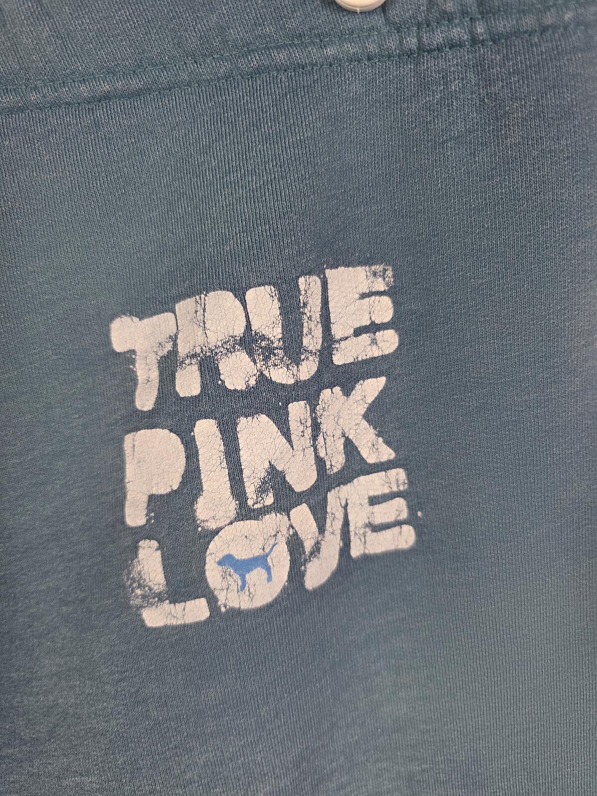 Victorias Secret VINTAGE Blue TRUE PINK LOVE y2k Joggers Sweatpants Sweats MED