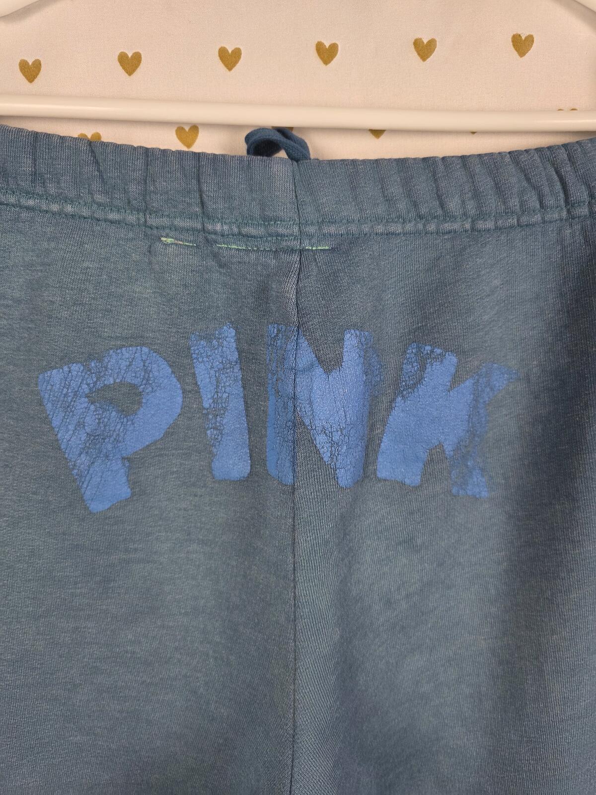 Victorias Secret VINTAGE Blue TRUE PINK LOVE y2k Joggers Sweatpants Sweats MED
