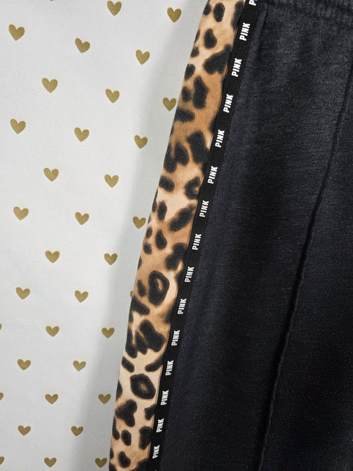 Victorias Secret PINK Leopard Cheetah Stripe Sweats Joggers Tapered Sweatpants S