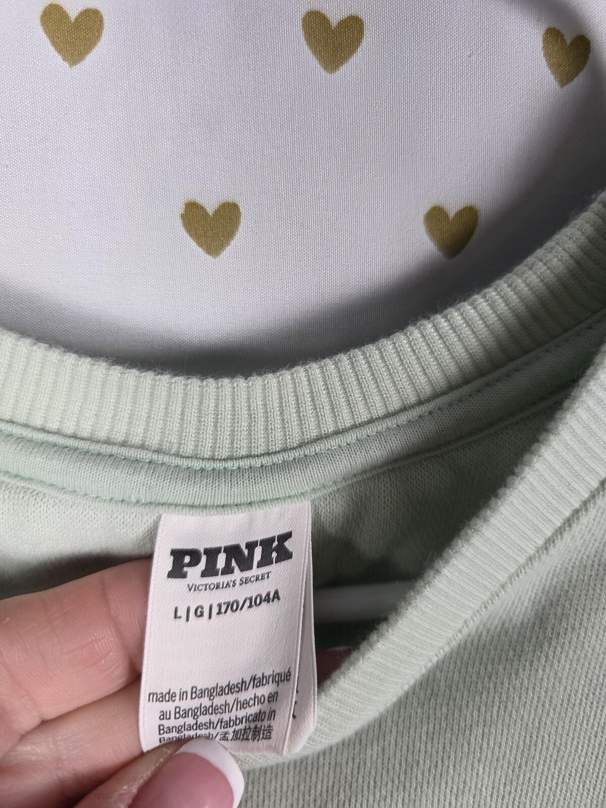 Victorias Secret PINK 2PC Mint Green Set Sweater Joggers Sweatpants med Large