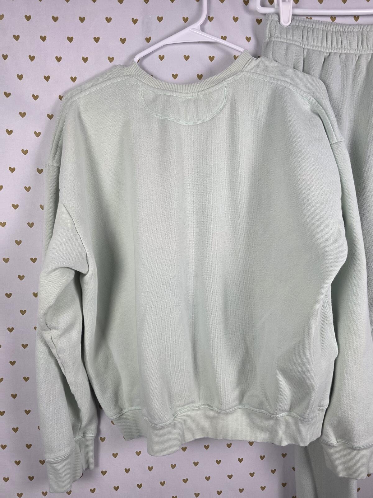 Victorias Secret PINK 2PC Mint Green Set Sweater Joggers Sweatpants med Large