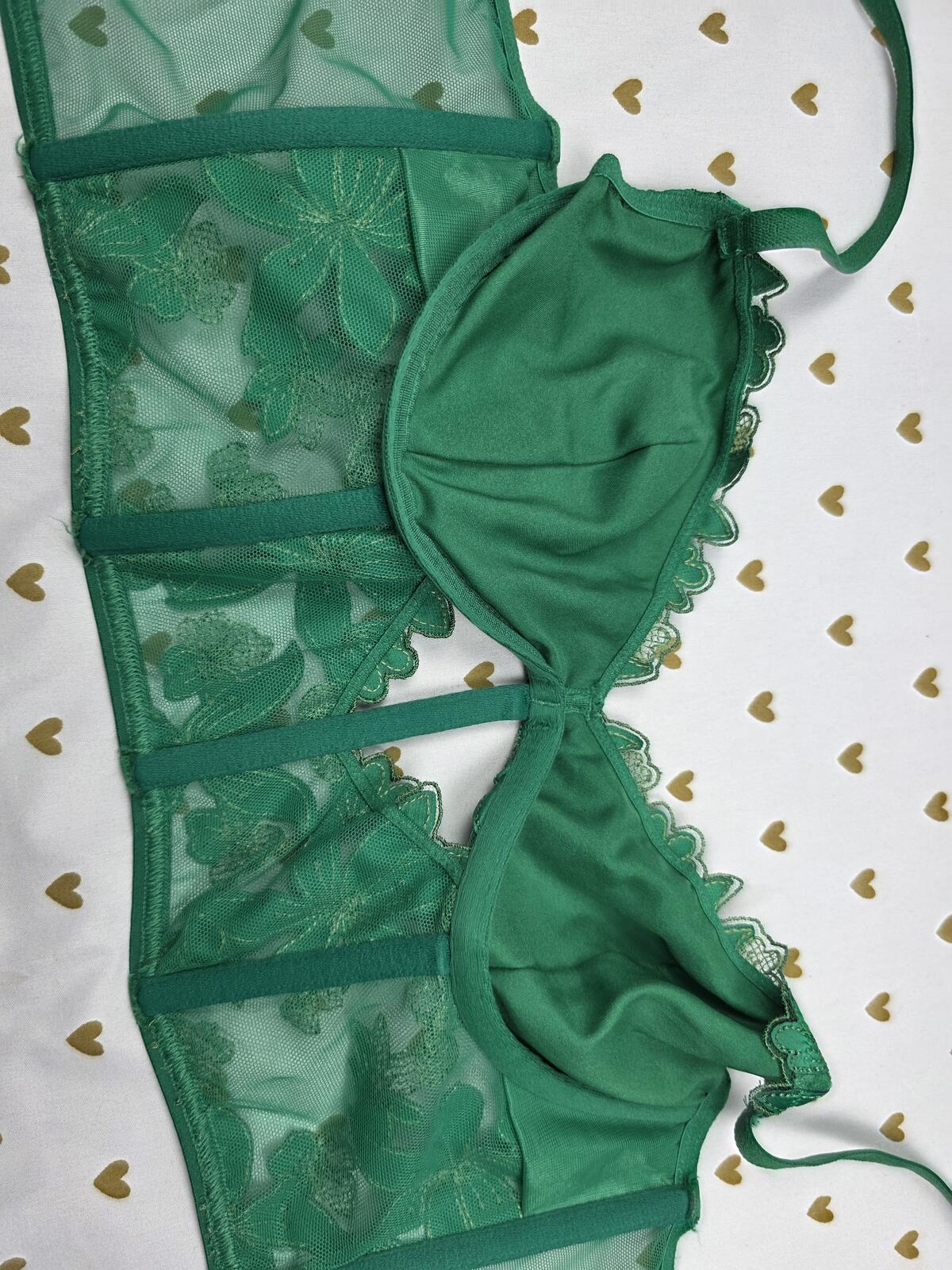 Victoria’s Secret Very Sexy Applique Green Glam Embroidery Corset top SMALL