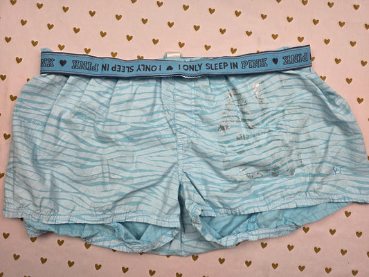 Victorias Secret PINK VINTAGE Diaper Butt Boyfriend ZEBRA Shorts Boxers Pajama L