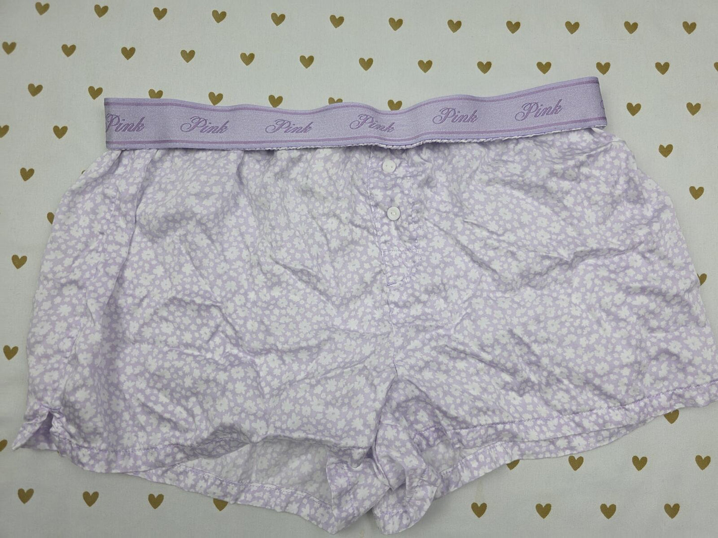 Victorias Secret PINK Purple Silky XS Sleep Shorts Boxers Pajama Bottoms