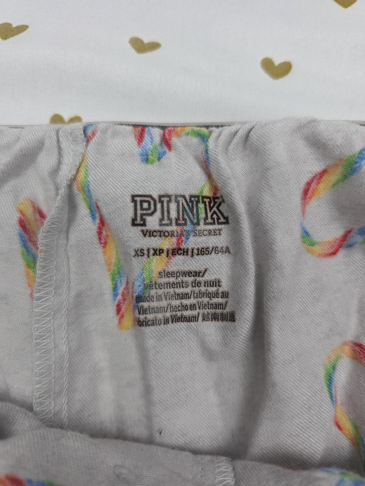 Victorias Secret PINK RAINBOW HEARTS XS Sleep Shorts Boxers Pajama Bottoms
