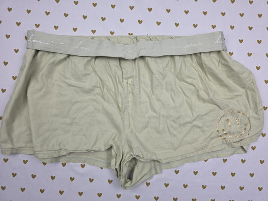 Victorias Secret PINK GOLD SMILEY XL Sleep Shorts Boxers Pajama Bottoms