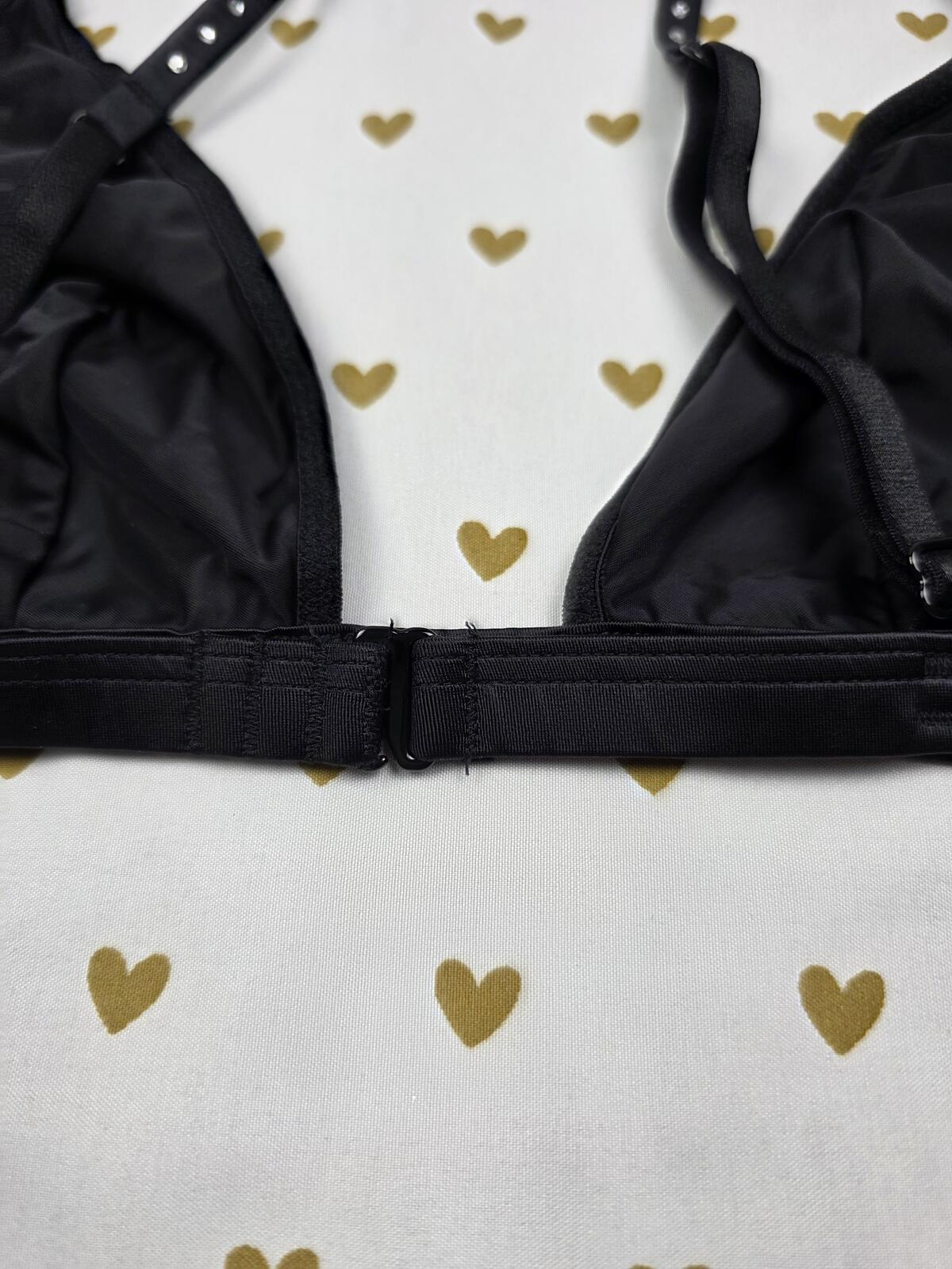 Victorias Secret Sexy BLING studded satin Bralette Bra Top Tank MEDIUM