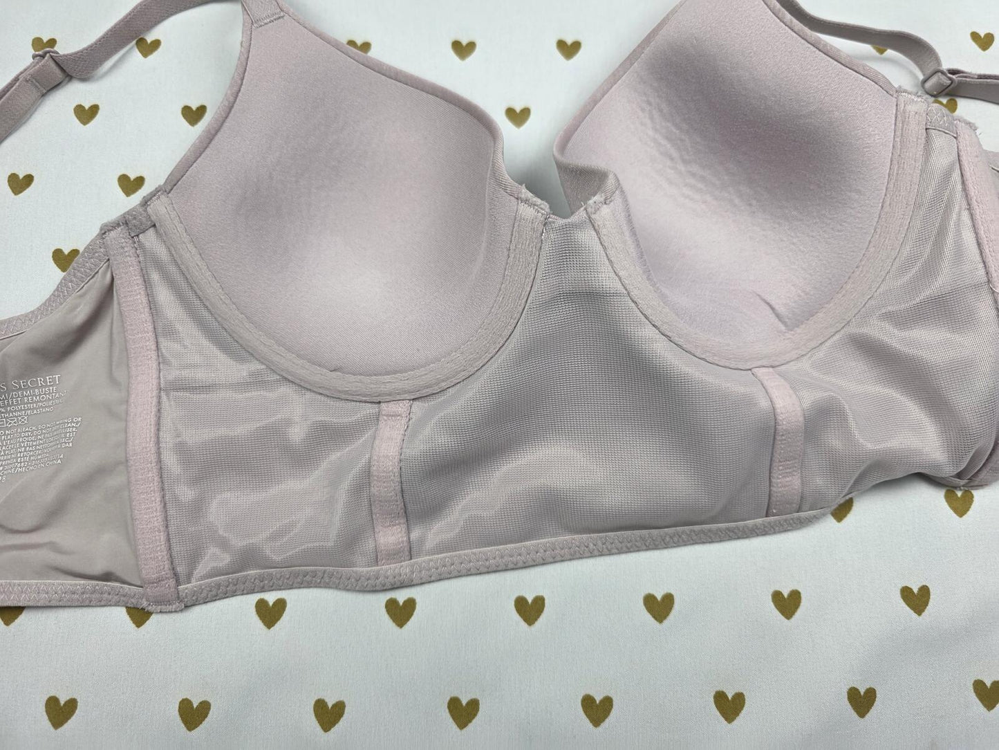 Victorias Secret Grey Uplift Semi Demi Bustier Style Bra Balconette 32B