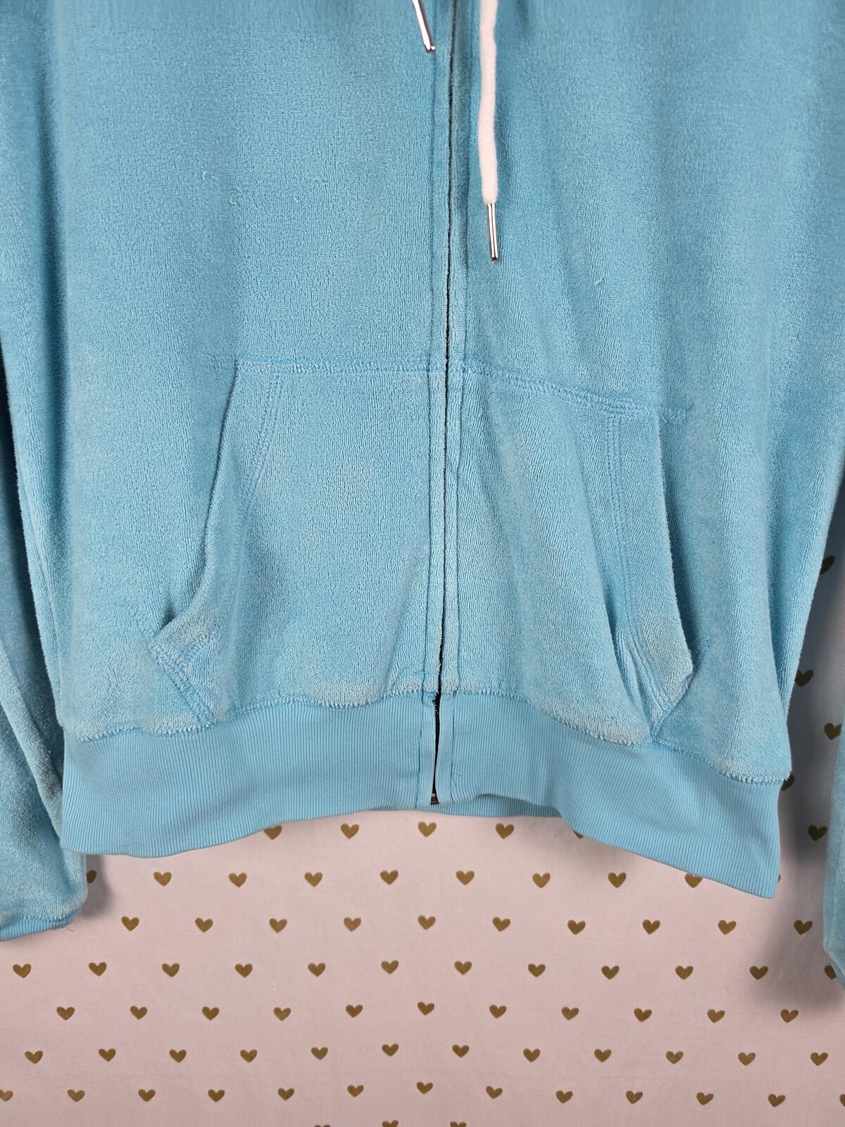 Victorias Secret Pink VINTAGE VELOUR Bling Studded Logo Hoodie Jacket Small Y2k