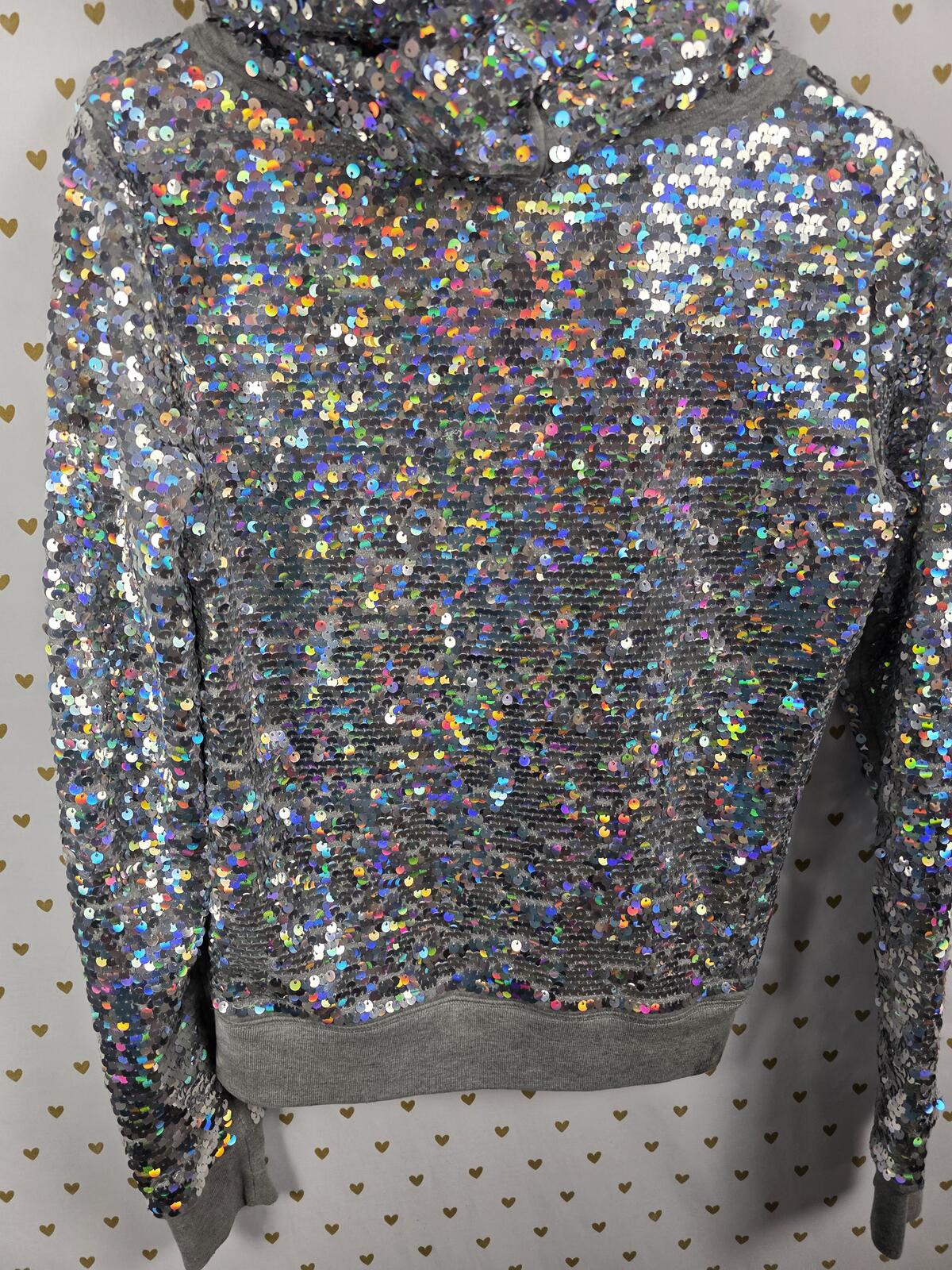 Victorias Secret Pink BLING 2013 FASHION SHOW FULL Sequined Silver Jacket XS