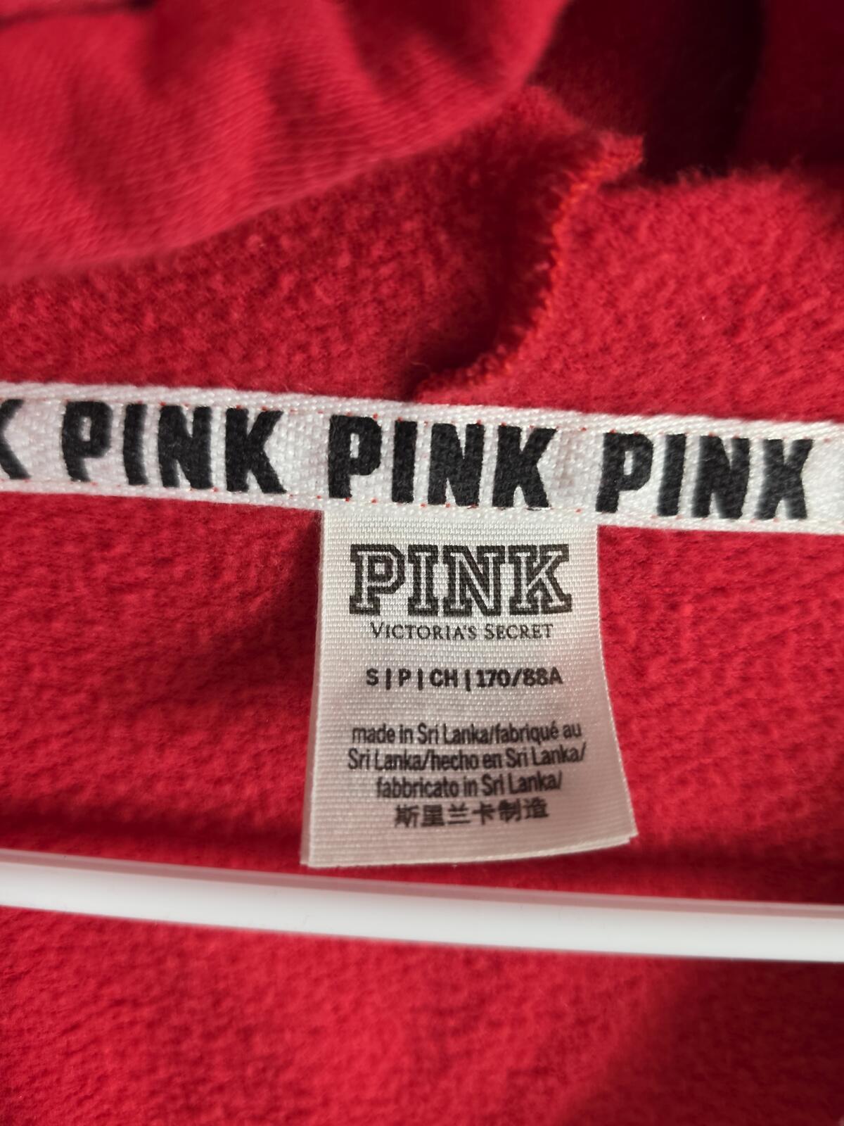 Victorias Secret Pink RED BLING DOG Full Sequined Hoodie Joggers Sweats SET 2PC