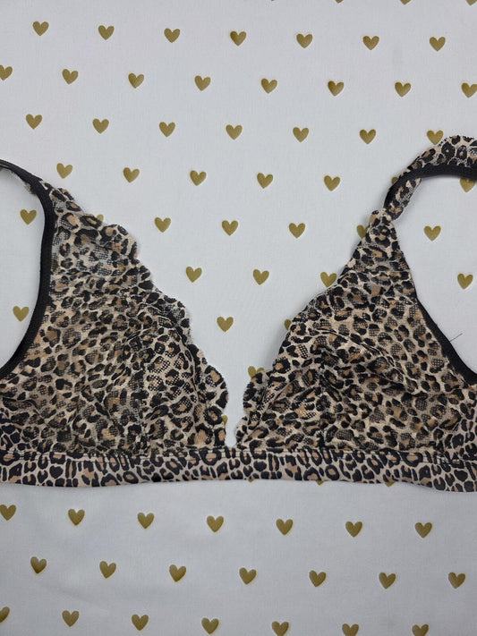 Victorias Secret Pink Animal print Leopard Small Bralette Bra Top Tank