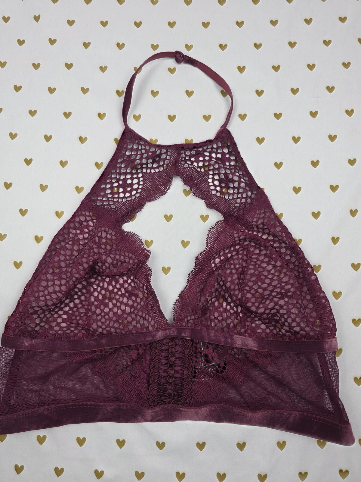 Victorias Secret Lace Sexy High Line Choker Bralette Bra Top Tank Unlined XL
