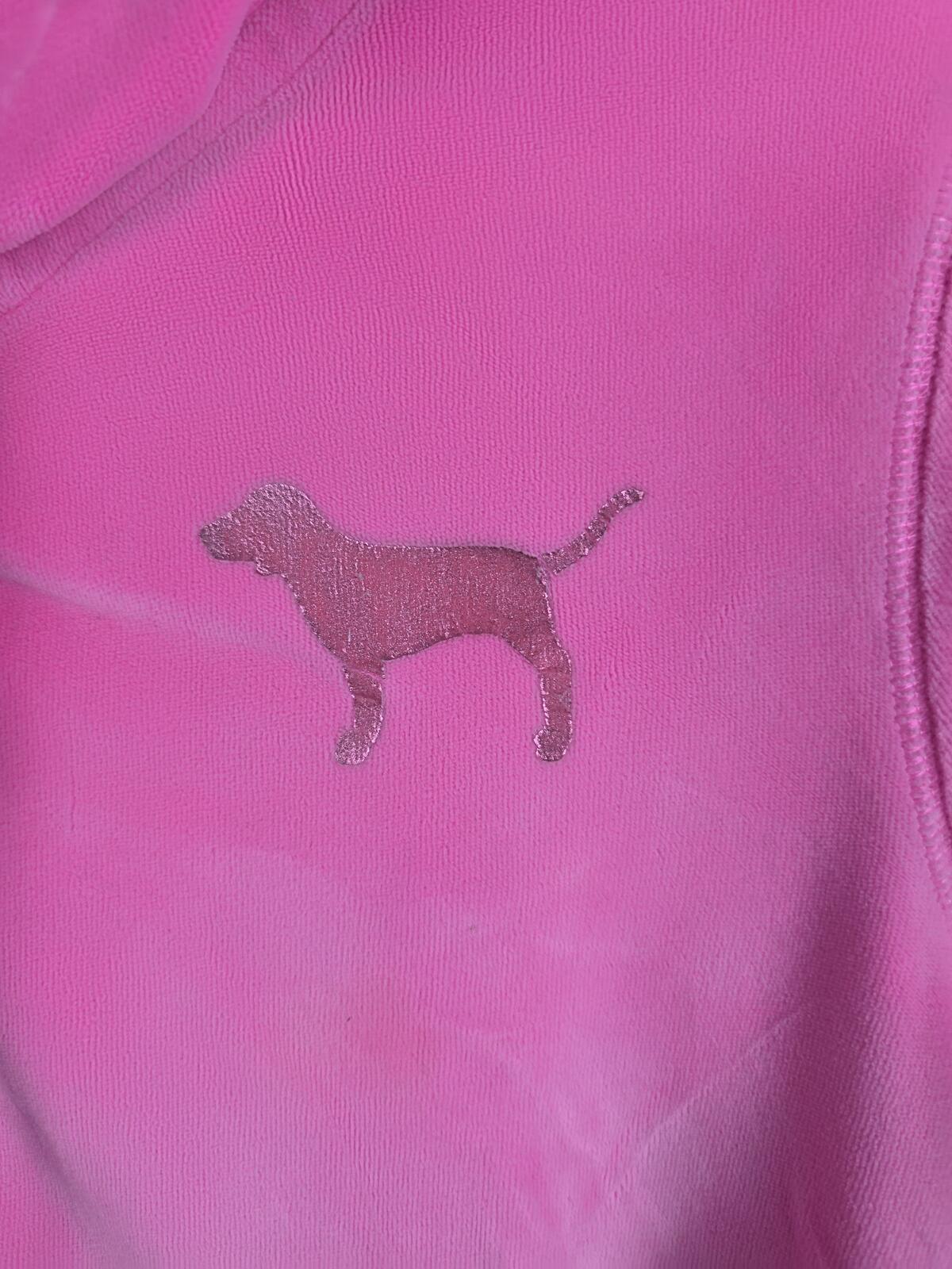 Victorias Secret Pink VELOUR Vintage LOVE Full Zip Hoodie Jacket Y2k Large