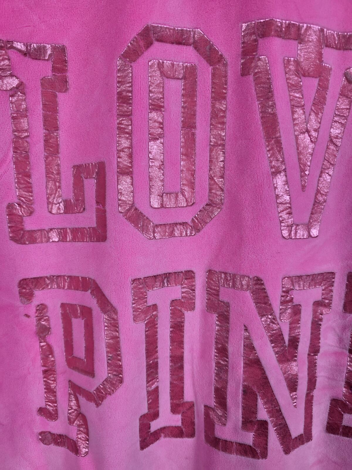 Victorias Secret Pink VELOUR Vintage LOVE Full Zip Hoodie Jacket Y2k Large