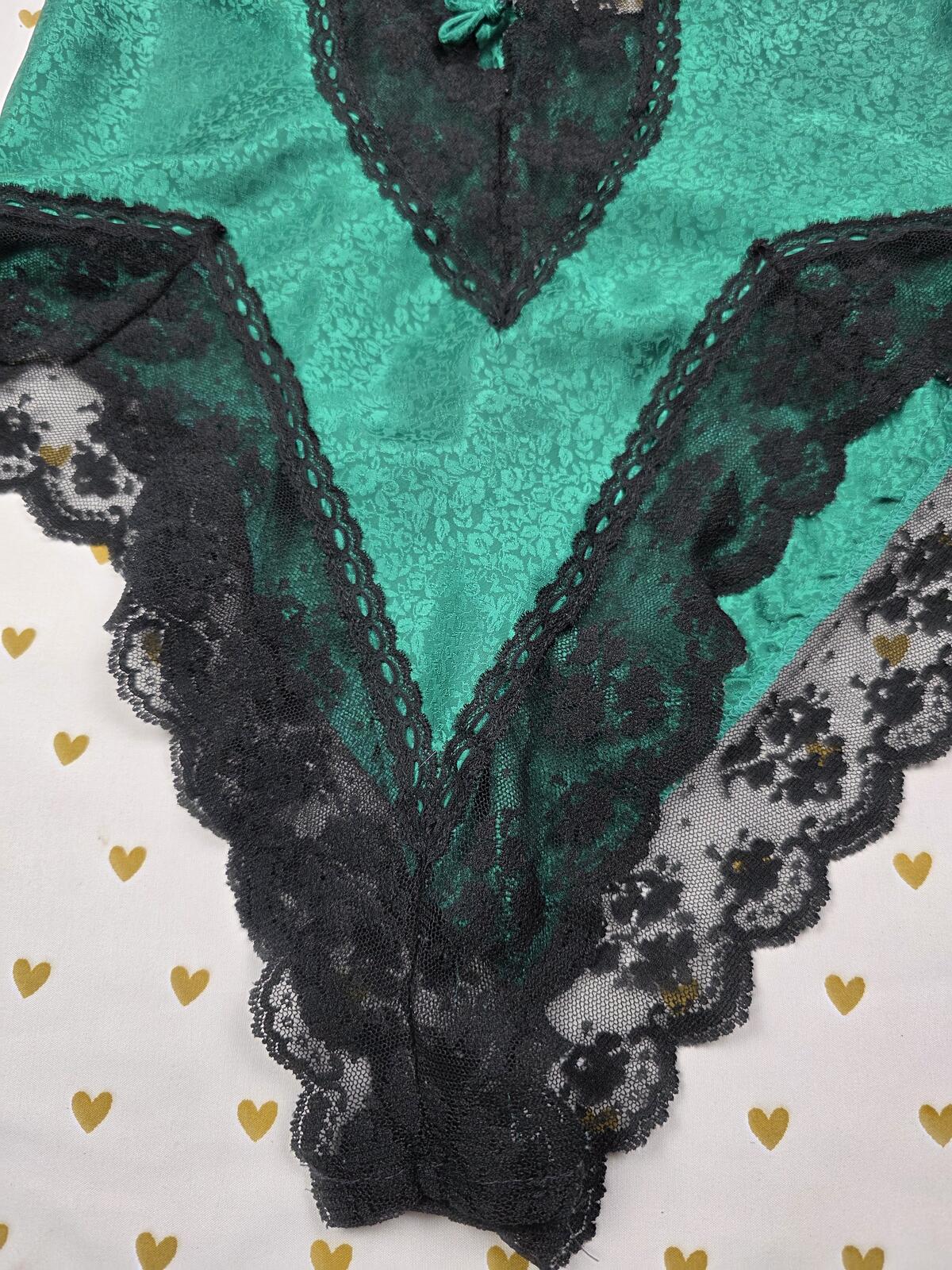 Victorias Secret VINTAGE Gold Label Satin Lace Teddy Lingerie Bodysuit Tie Front