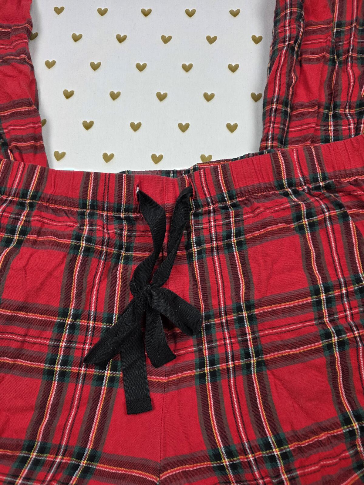 Victorias Secret Plaid Flannel Red Sleep Pants Pajama Bottoms Medium Long