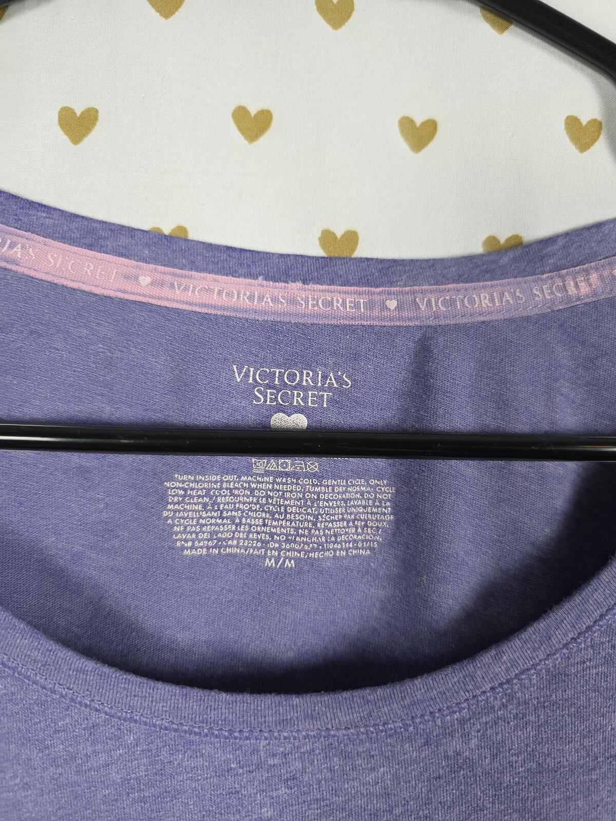 Victorias Secret Purple Super Soft LOVE logo Sleep Dress Nightgown Pajama Med