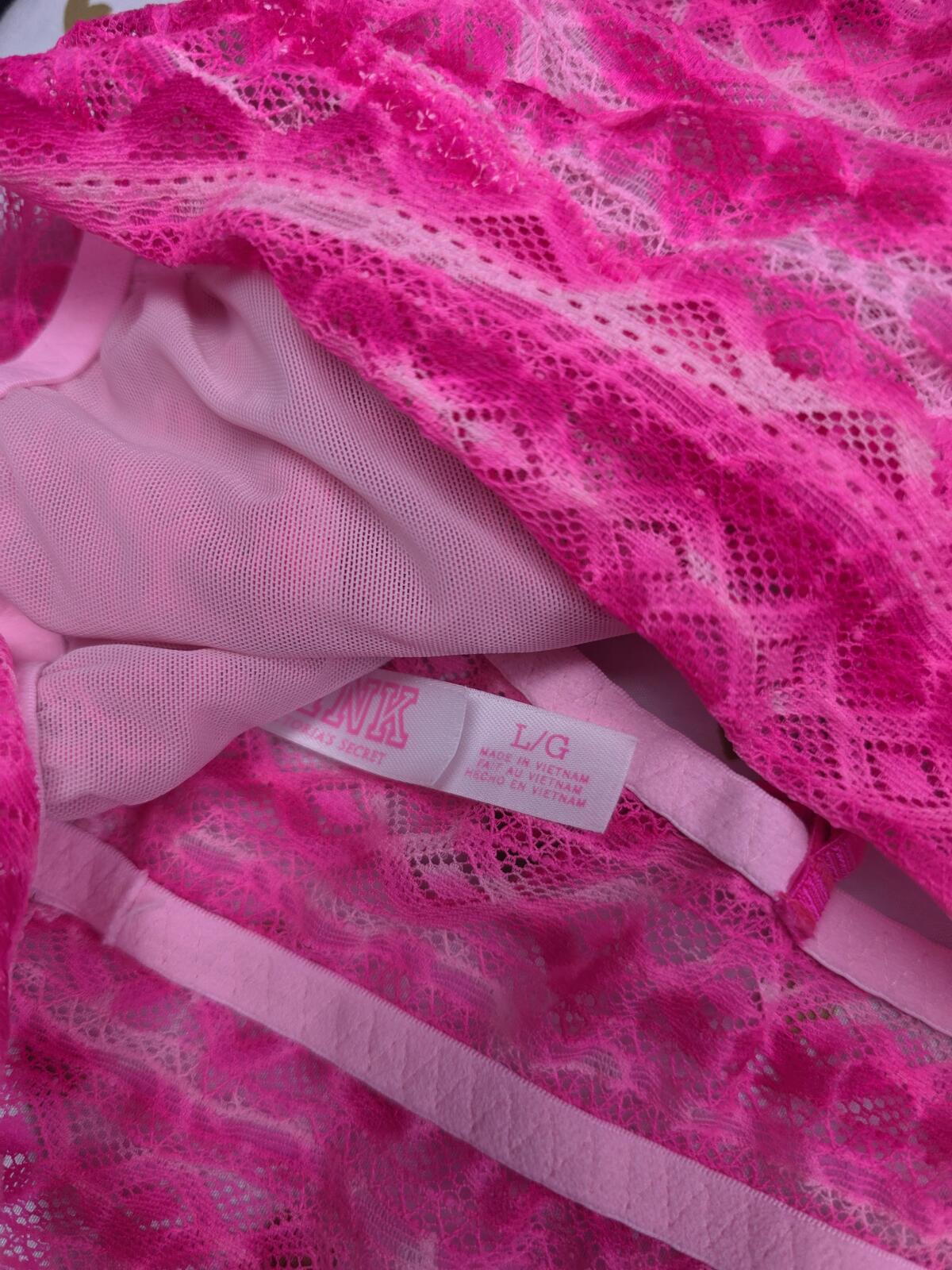 Victorias Secret Pink LOT OF 4 Large Lacey  Bralettes Bra Tops Tanks