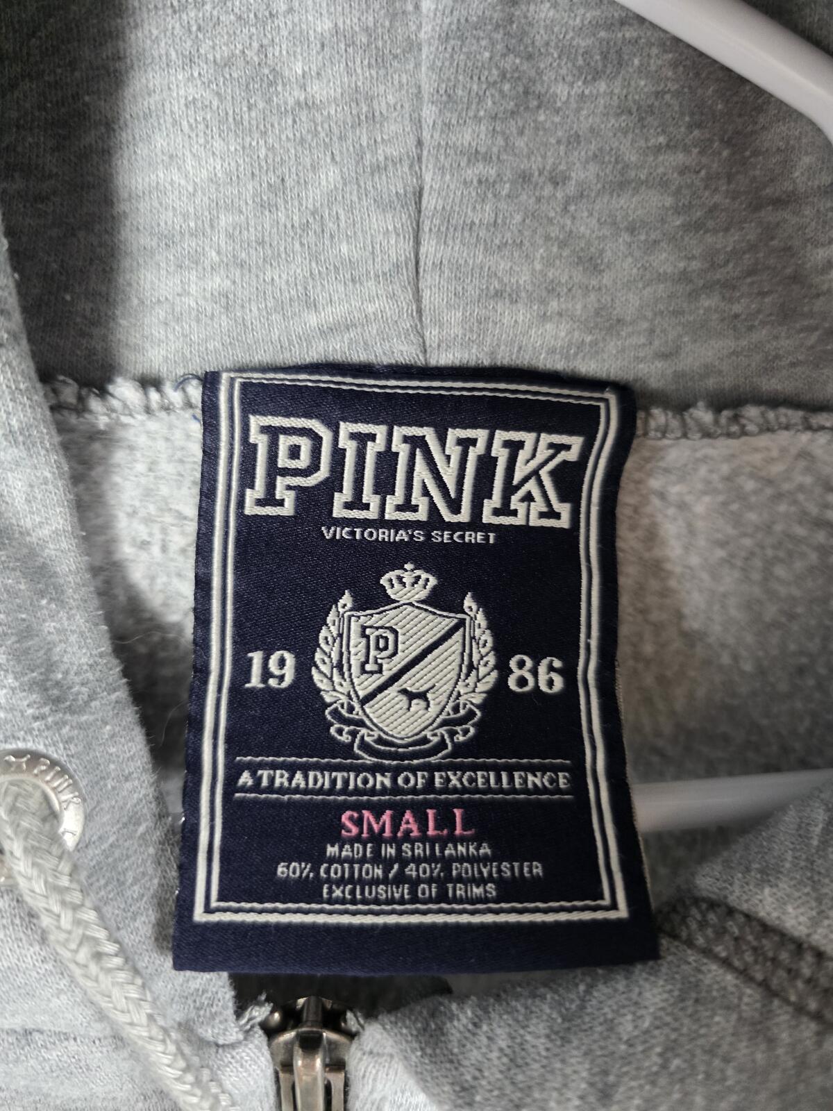 Victorias Secret Pink RARE Vintage Stitched Graffitti Hoodie Jacket Y2k SMALL