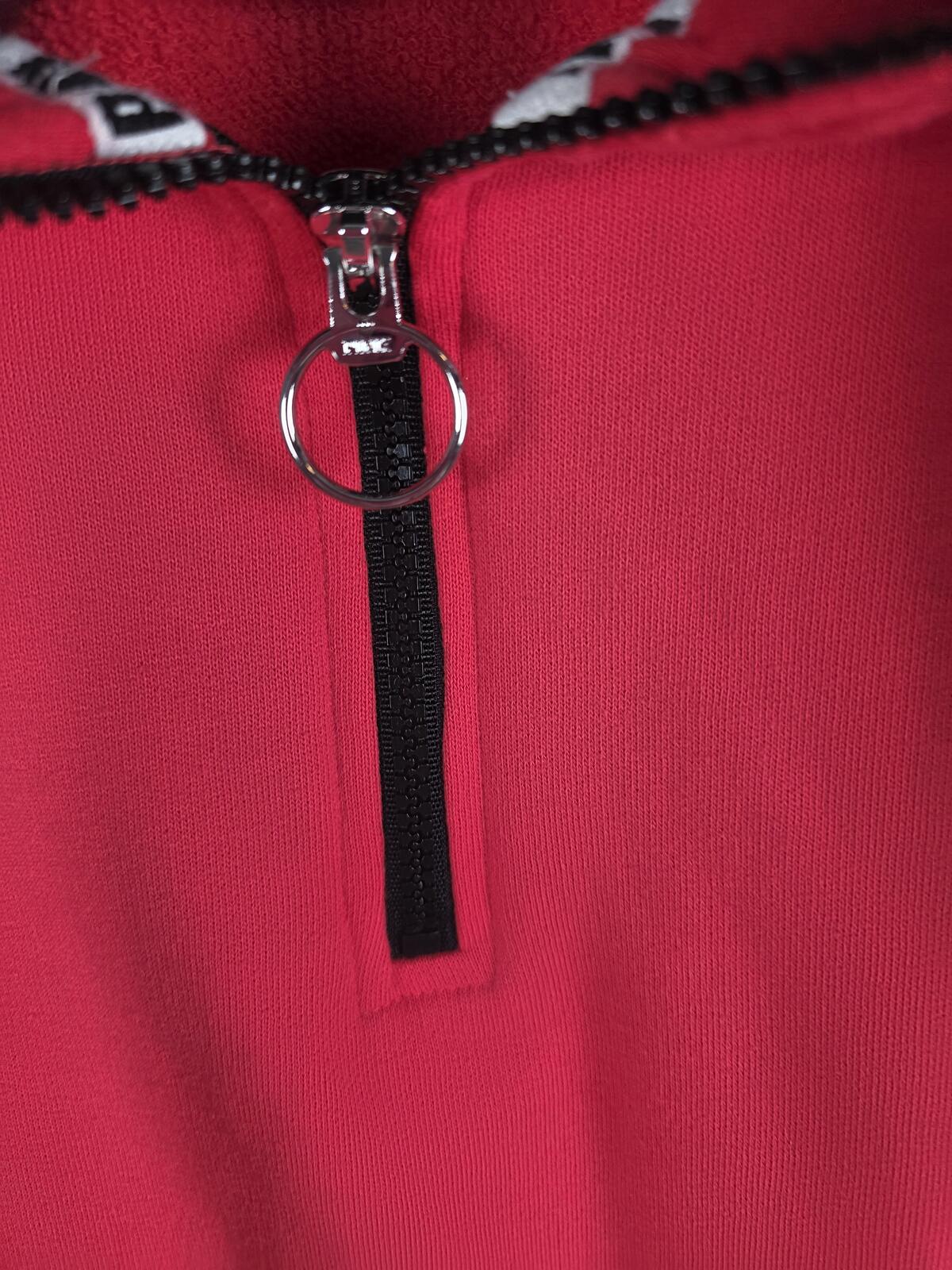 Victorias Secret Pink DOG LOGO Sherpa hoodie Sweater Pullover RED Xs