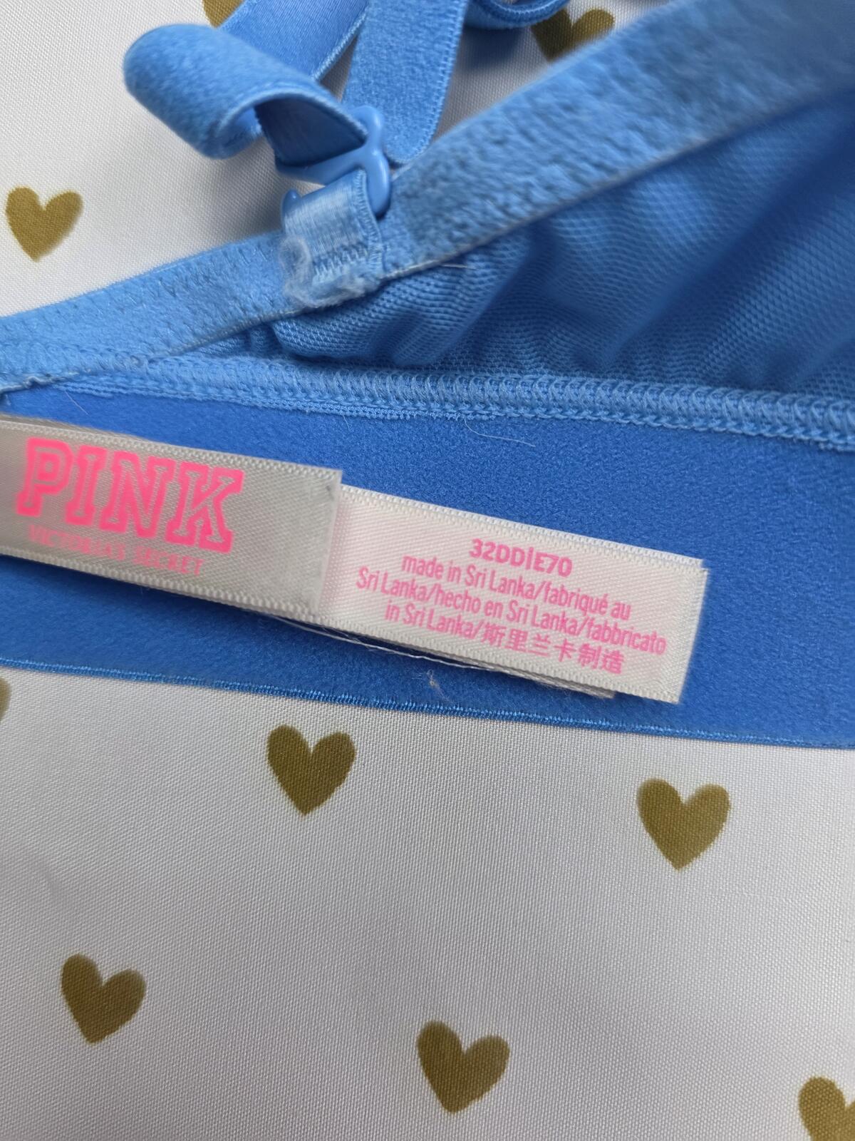 Victorias Secret PINK Blue 32DD wear Everywhere SUPER Push up Bra