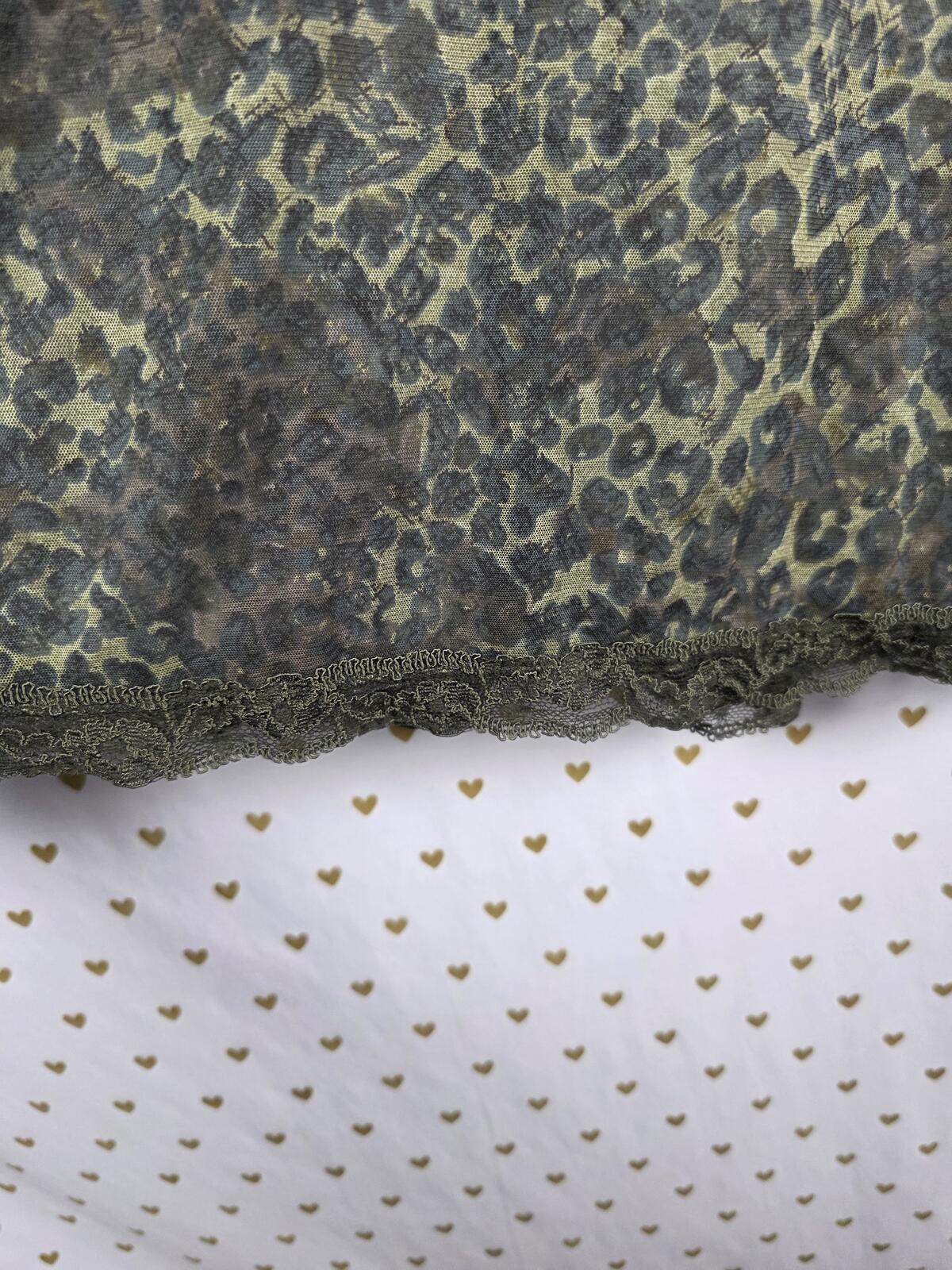 Victorias Secret True Y2k '00 VINTAGE Green Leopard Cheetah SLIP DRESS nightie S
