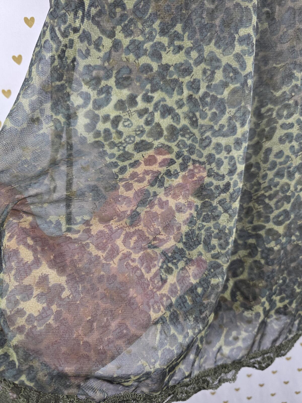 Victorias Secret True Y2k '00 VINTAGE Green Leopard Cheetah SLIP DRESS nightie S