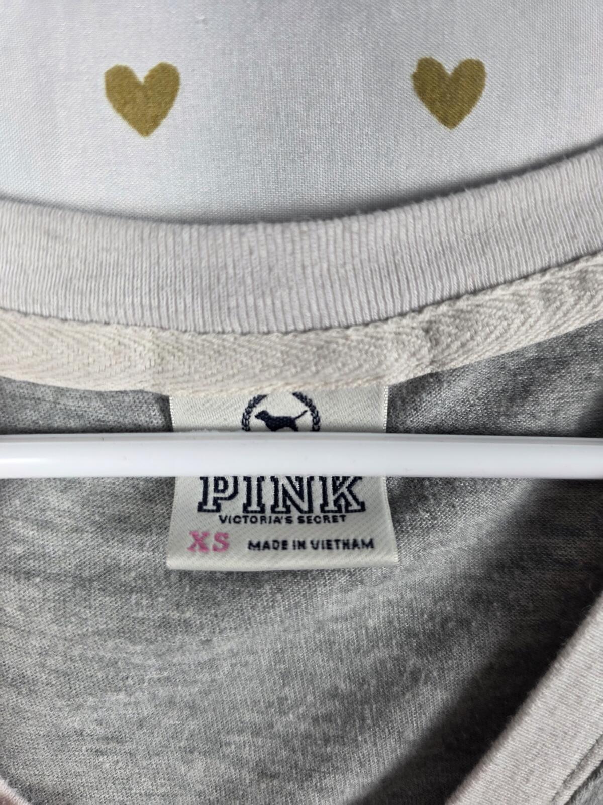 Victorias Secret PINK UNIVERSITY Vintage Y2k V Neck Tee shirt XS