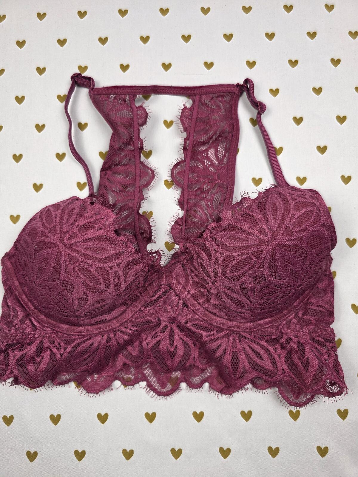 Victorias Secret Pink Racerback Bralette Lace XS