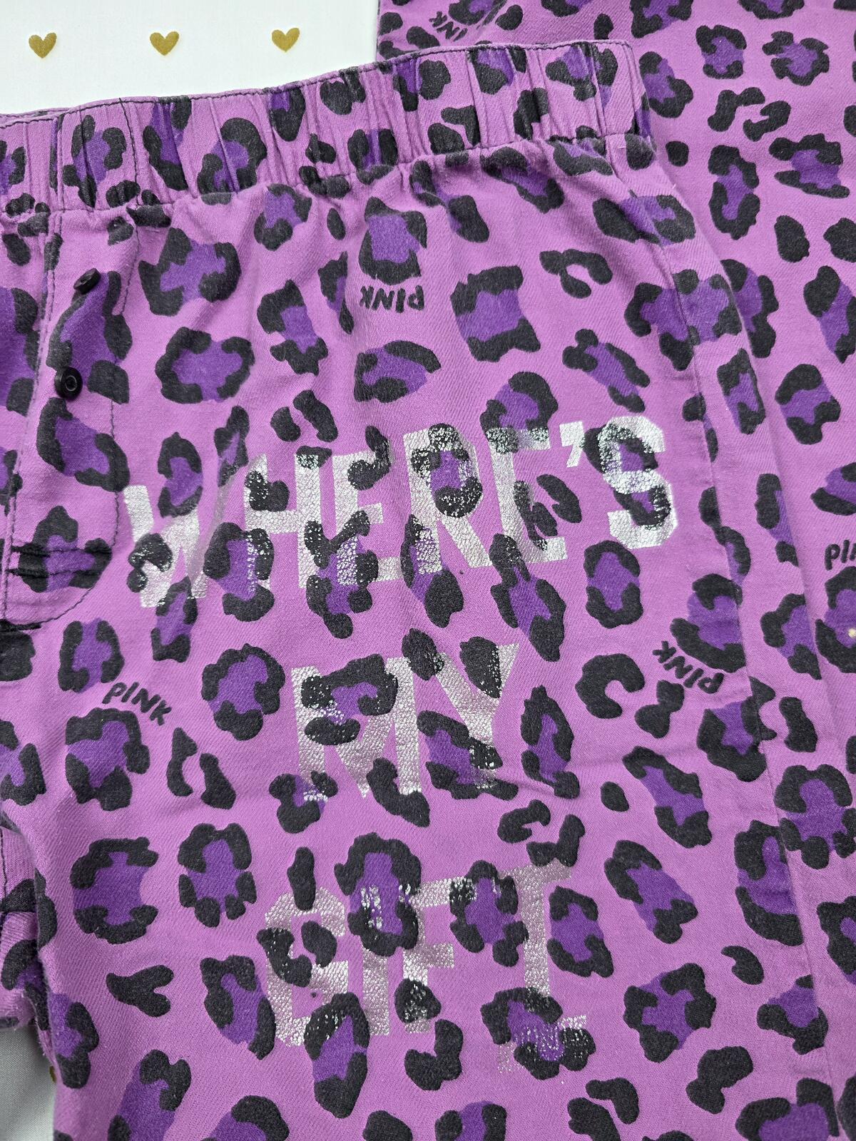 Victorias Secret PINK Vintage Purple Leopard Cheetah Sleep Pants XS